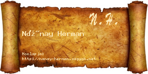 Nánay Herman névjegykártya